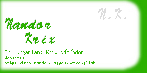 nandor krix business card